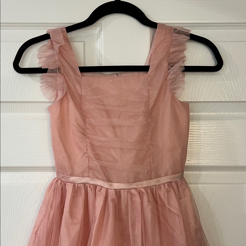 Nannette Blush Rosette Kids Formal Dress - Picture 2 of 11
